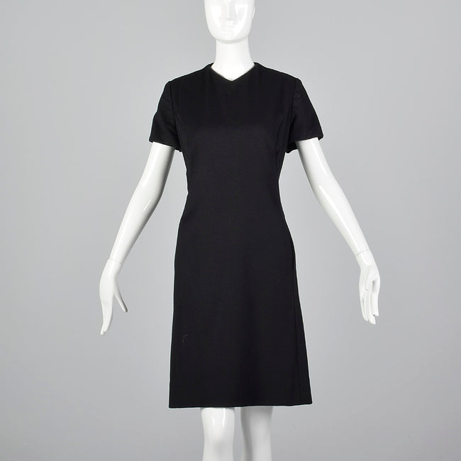 1960s Wool Shift Dress with Mink Fur Lapel Jacket