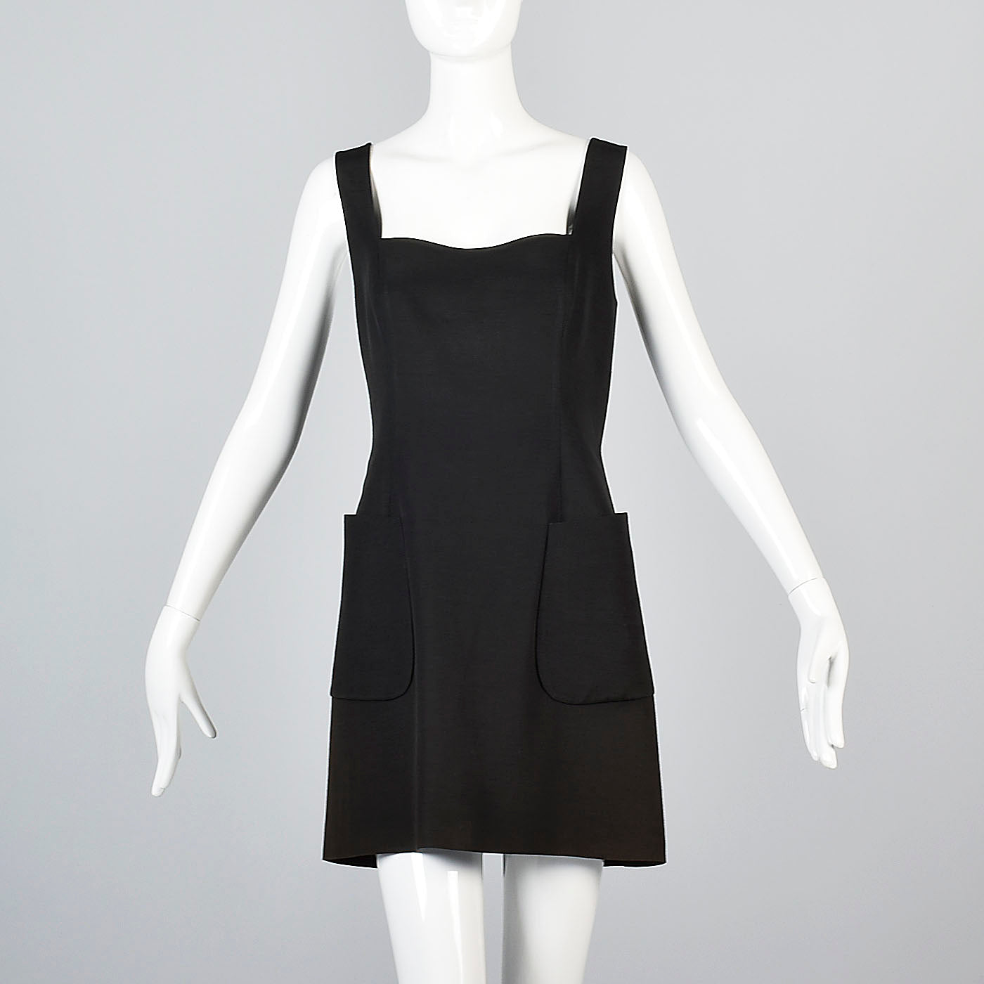 1990s Jil Sander Sleeveless Black Mini Dress