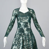 Extraordinary 1930s Green Sequined Evening Gown