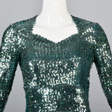 Extraordinary 1930s Green Sequined Evening Gown