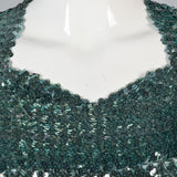 Extraordinary 1930s Green Sequined Evening Gown