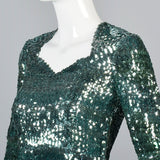 Extraordinary 1930s Green Sequined Evening Gown