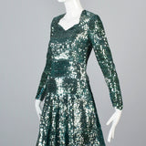Extraordinary 1930s Green Sequined Evening Gown