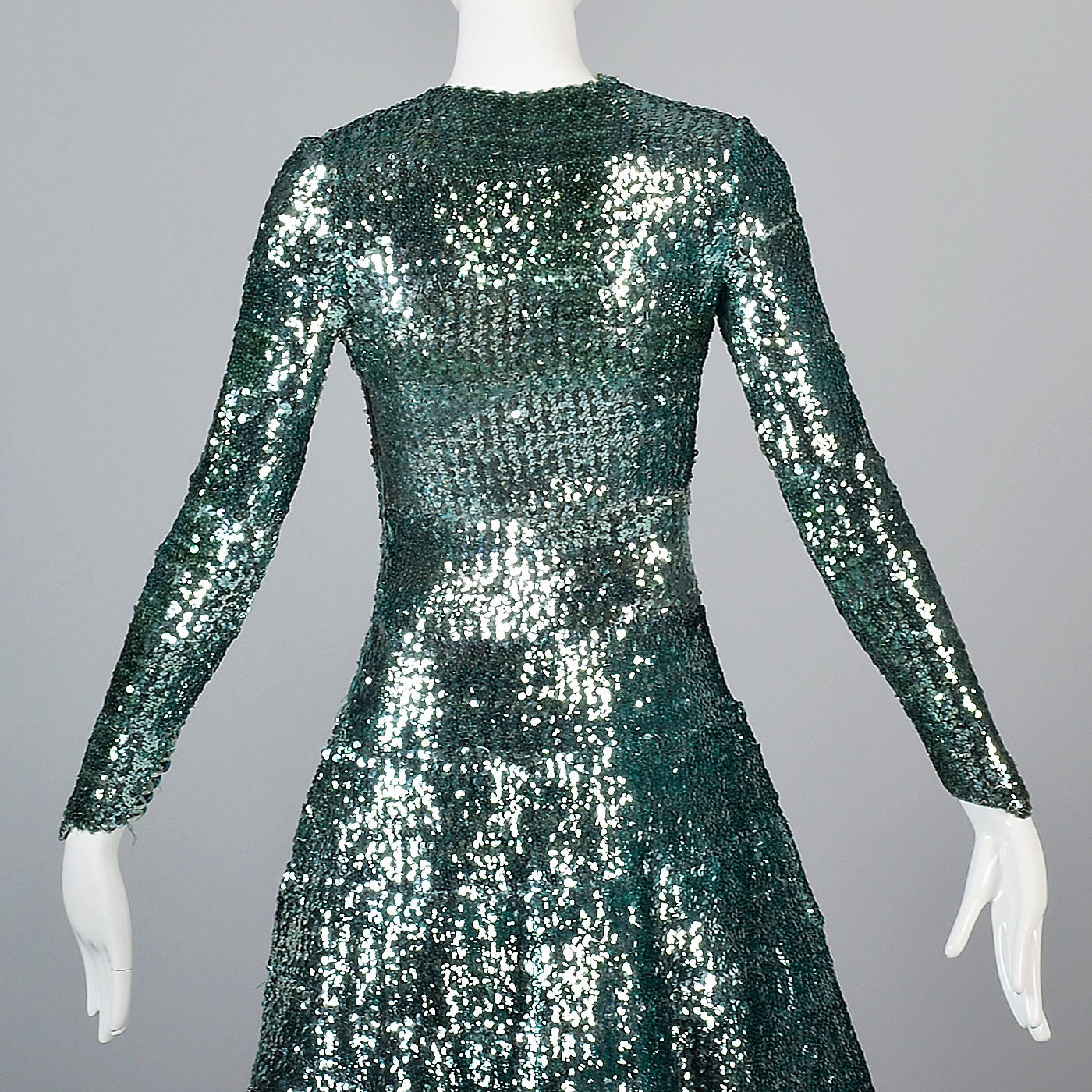 Extraordinary 1930s Green Sequined Evening Gown