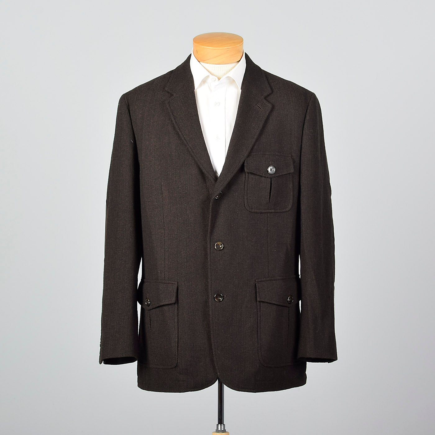 2000 Mens Tweed Jacket with Elbow Patches and Vented Back