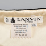 Timeless Lanvin Black Velvet Strapless Dress with Ivory Petal Bust
