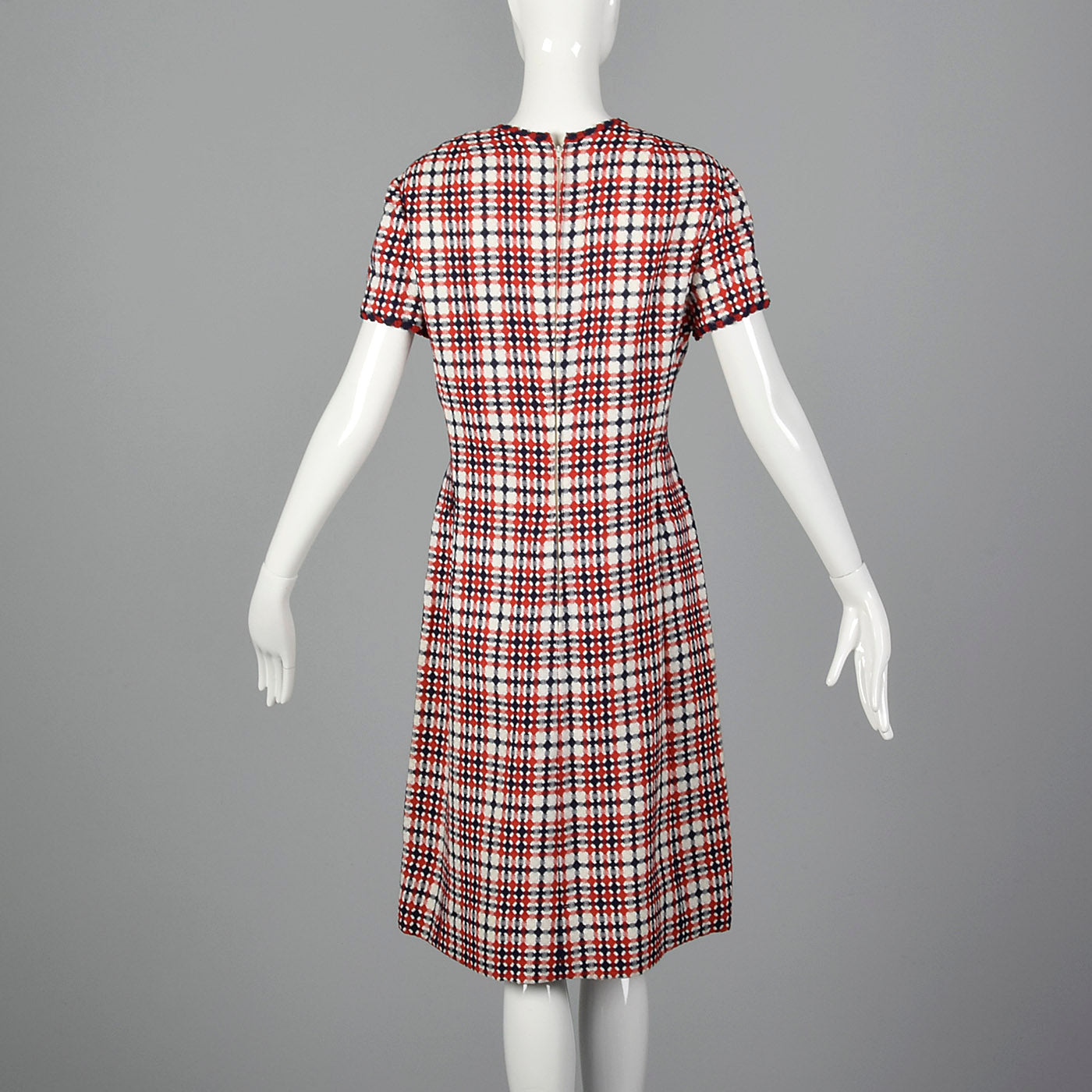 1960s Dress Set in Red and Navy Plaid