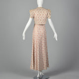 1940s Blush Evening Gown with Dramatic Bust