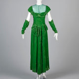 1940s Emerald Green Velvet Dress