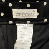 1980s Gianni Versace Skirt Oversized Blazer & Wrap Skirt in Black Velvet with White Polkadots