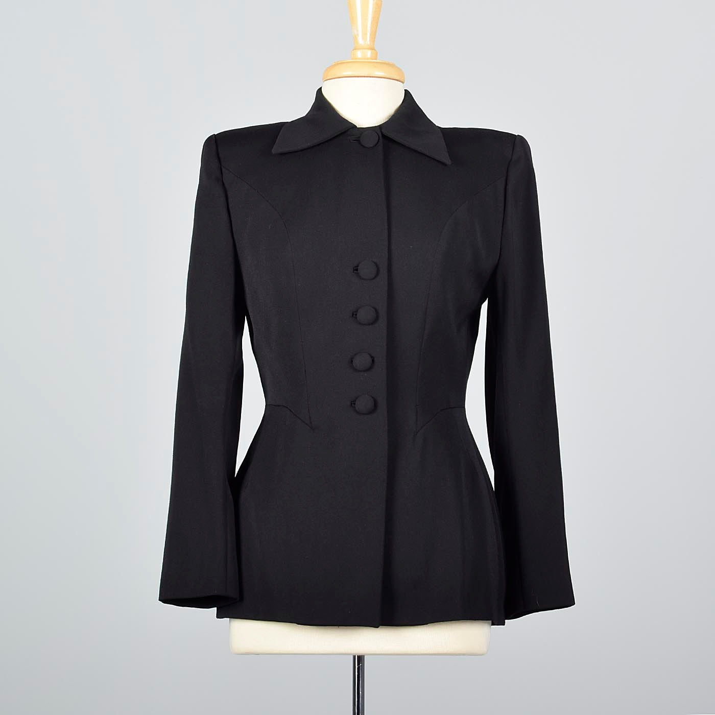 1950s Lilli Ann Classic Black Hourglass Jacket