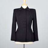 1950s Lilli Ann Classic Black Hourglass Jacket
