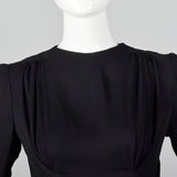 1940s Black Evening Dress with Red Skirt