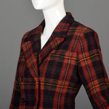 1990s Sonia Rykiel Red Tartan Plaid Blazer