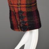 1990s Sonia Rykiel Red Tartan Plaid Blazer