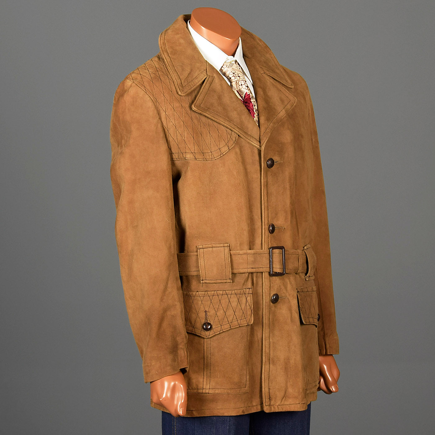 1960s Mens Suede Leather Shooting Jacket