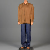 1950s Mens Gabardine Jacket with Metal Zip Front