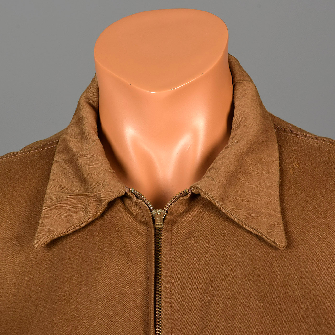 1950s Mens Gabardine Jacket with Metal Zip Front