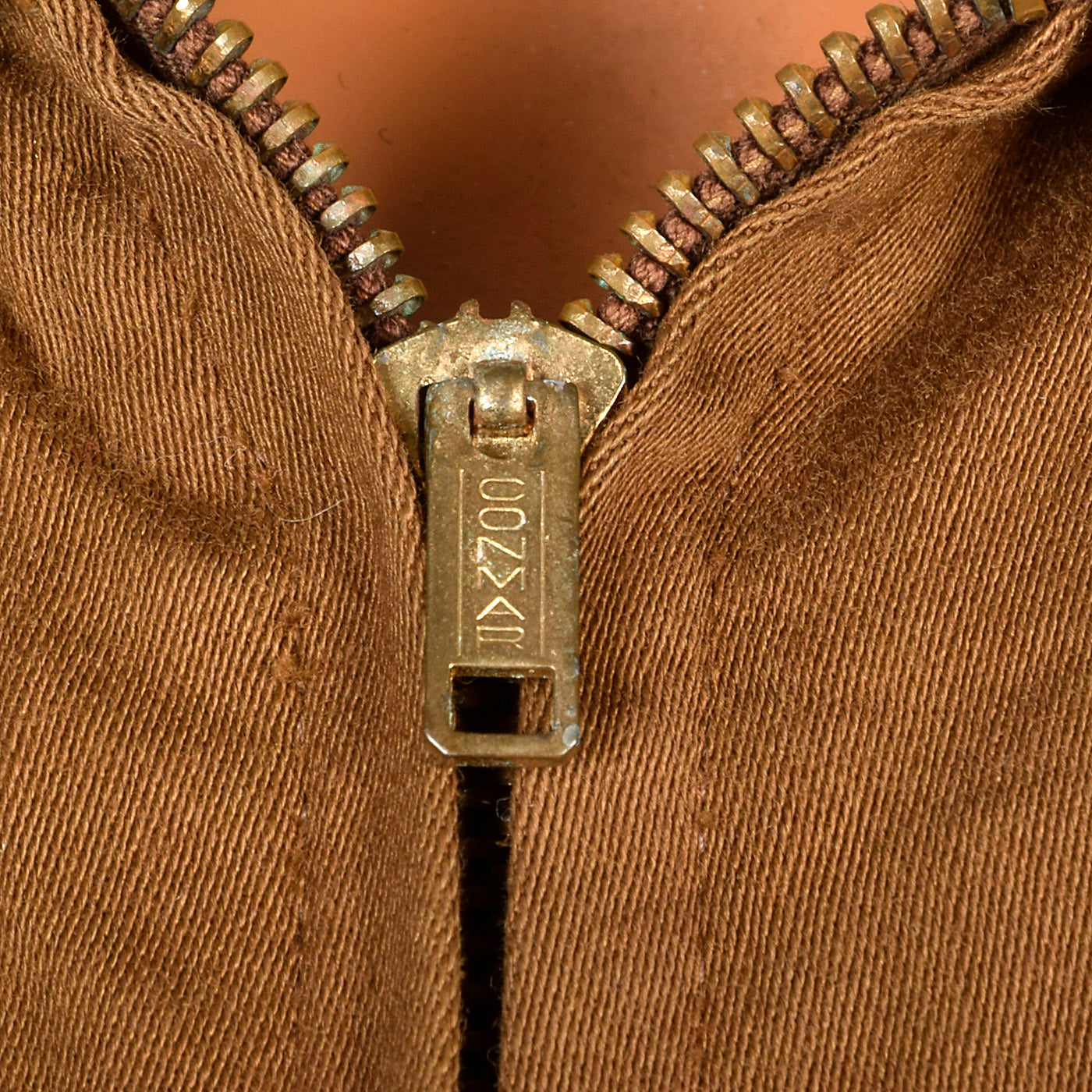 1950s Mens Gabardine Jacket with Metal Zip Front