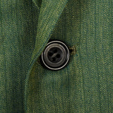 1960s Men's Emerald Green Two Piece Suit with Pinstripes