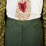 1960s Men's Emerald Green Two Piece Suit with Pinstripes