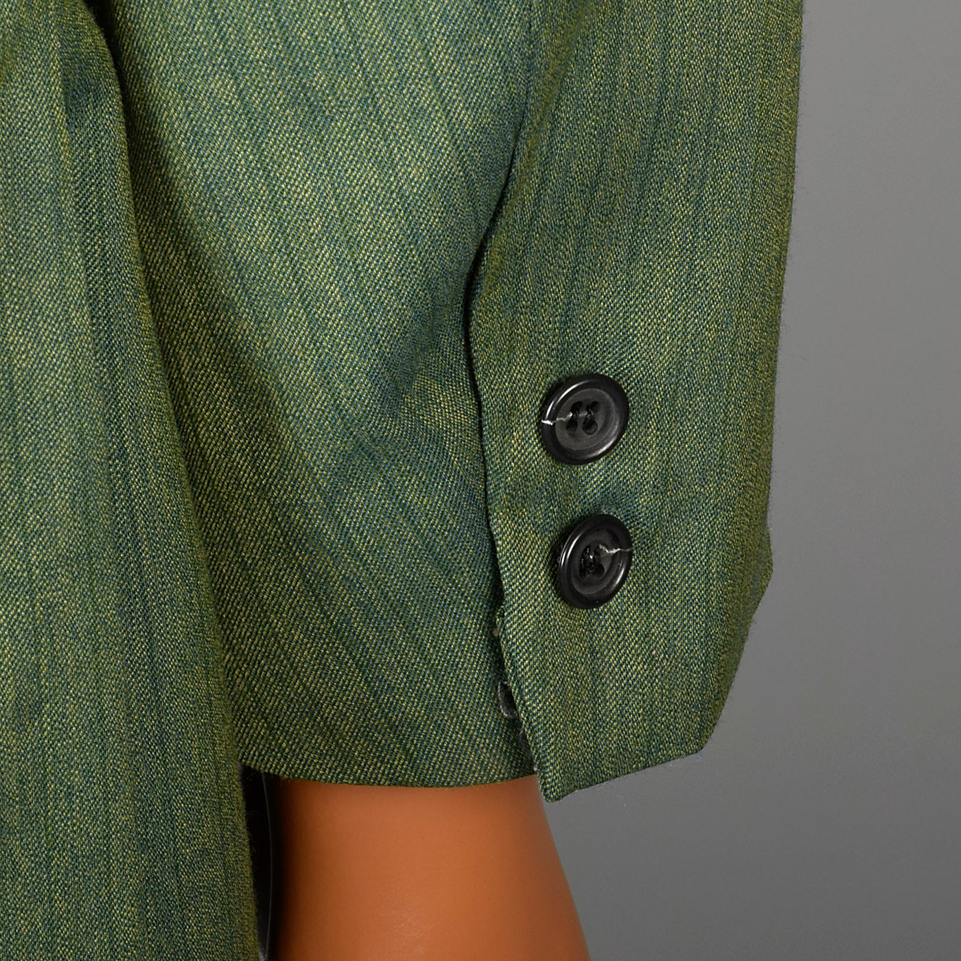 1960s Men's Emerald Green Two Piece Suit with Pinstripes