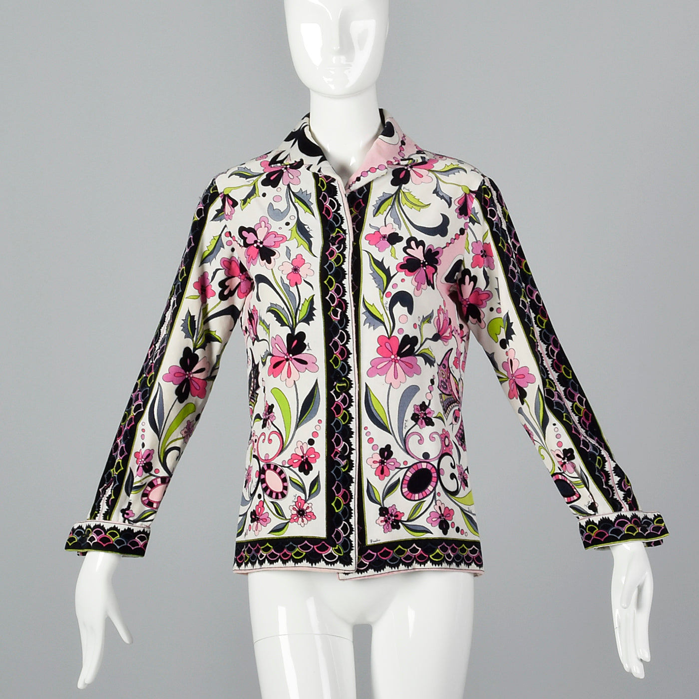 1960s Emilio Pucci Print Velvet Top