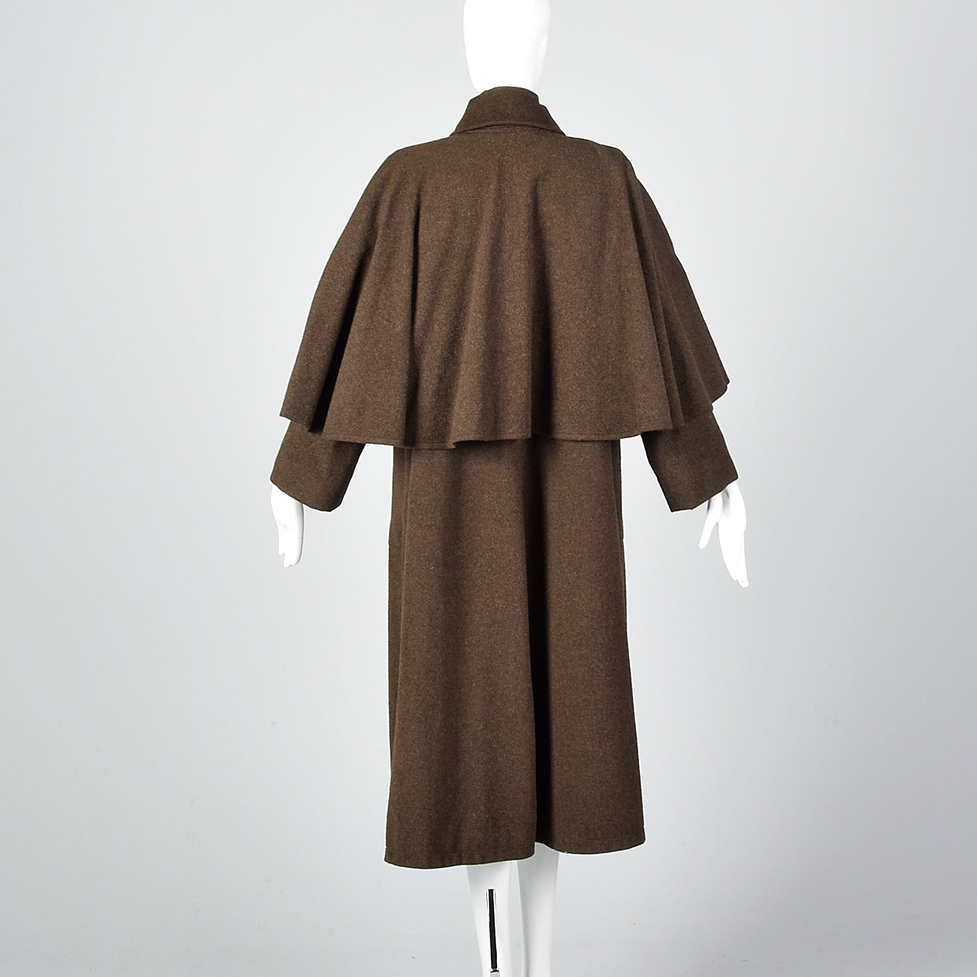 1970s Yves Saint Laurent Loose Wool Inverness Cape Coat