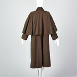 1970s Yves Saint Laurent Loose Wool Inverness Cape Coat