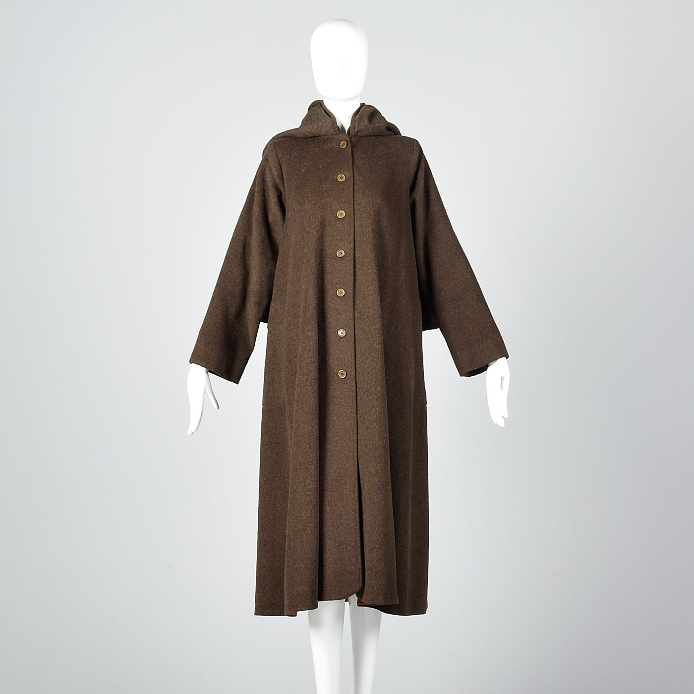 1970s Yves Saint Laurent Loose Wool Inverness Cape Coat