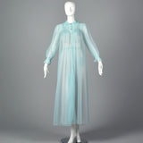 1950s Blue Nightgown and Peignoir Set