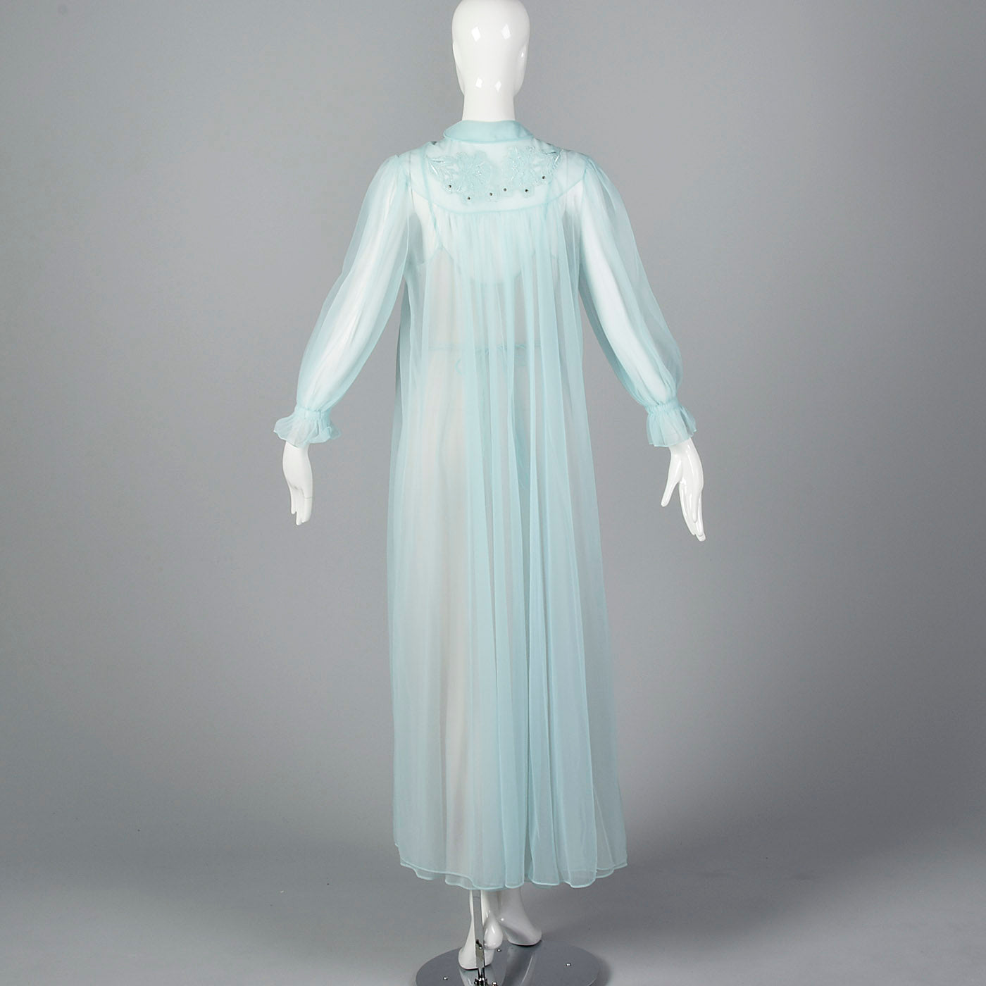 1950s Blue Nightgown and Peignoir Set