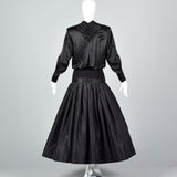 1980s Galanos Avant Garde Formal Black Gown