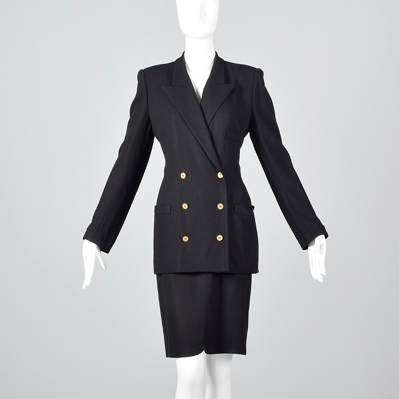 1990s Sonia Rykiel Black Skirt Suit