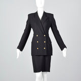 1990s Sonia Rykiel Black Skirt Suit