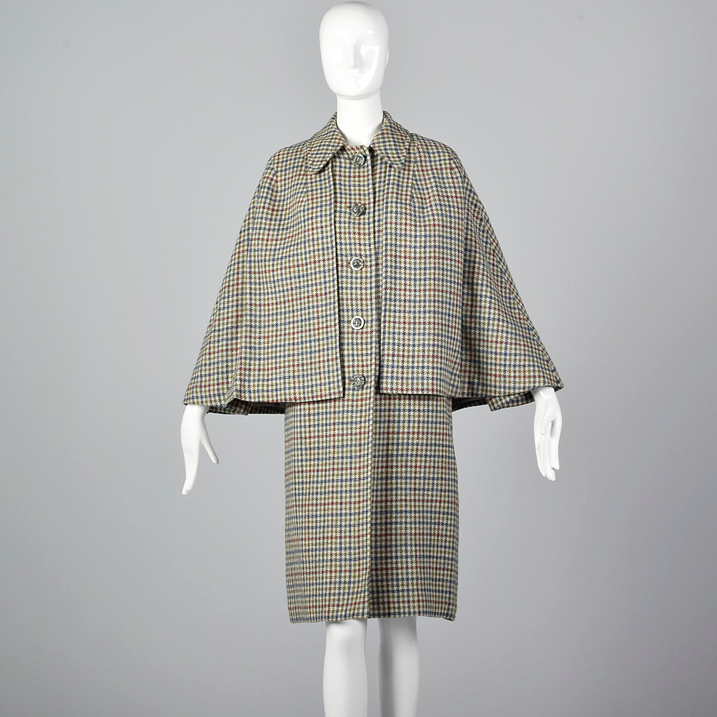 1970s Scottish Tweed Inverness Style Cape Coat