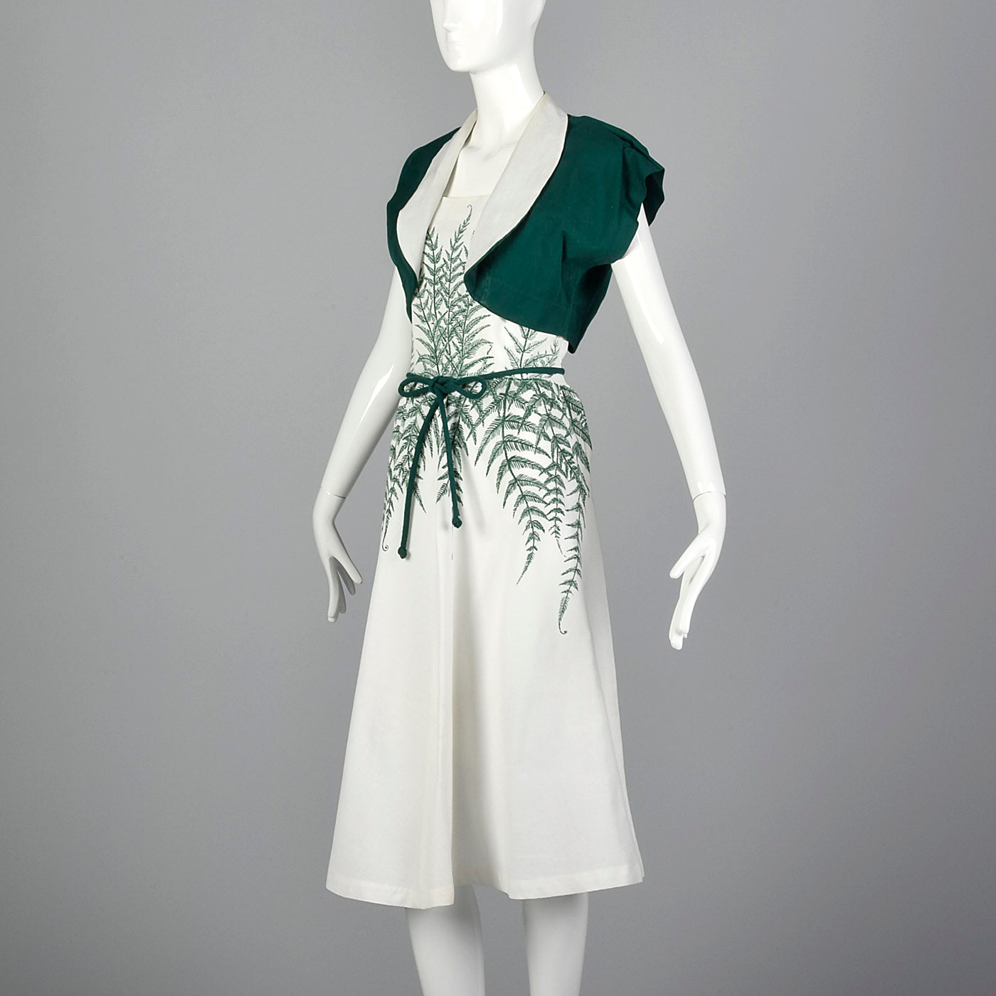 1950s Novelty Fern Dress
