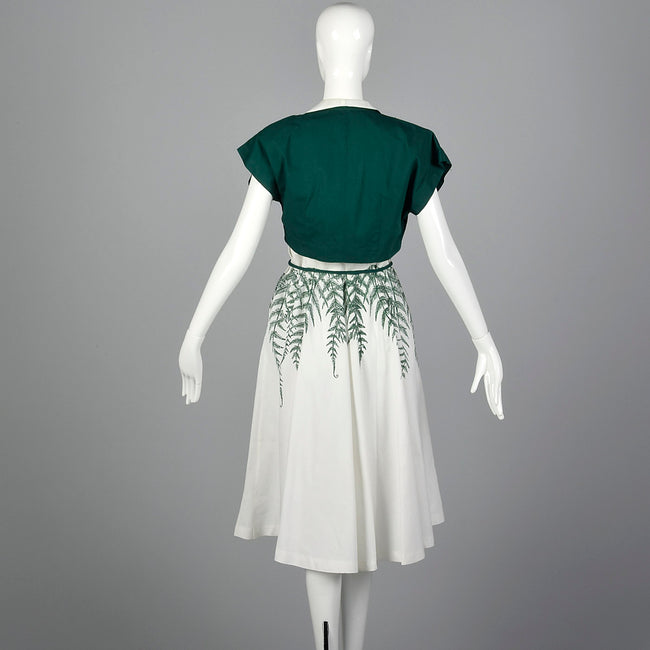 1950s Novelty Fern Dress