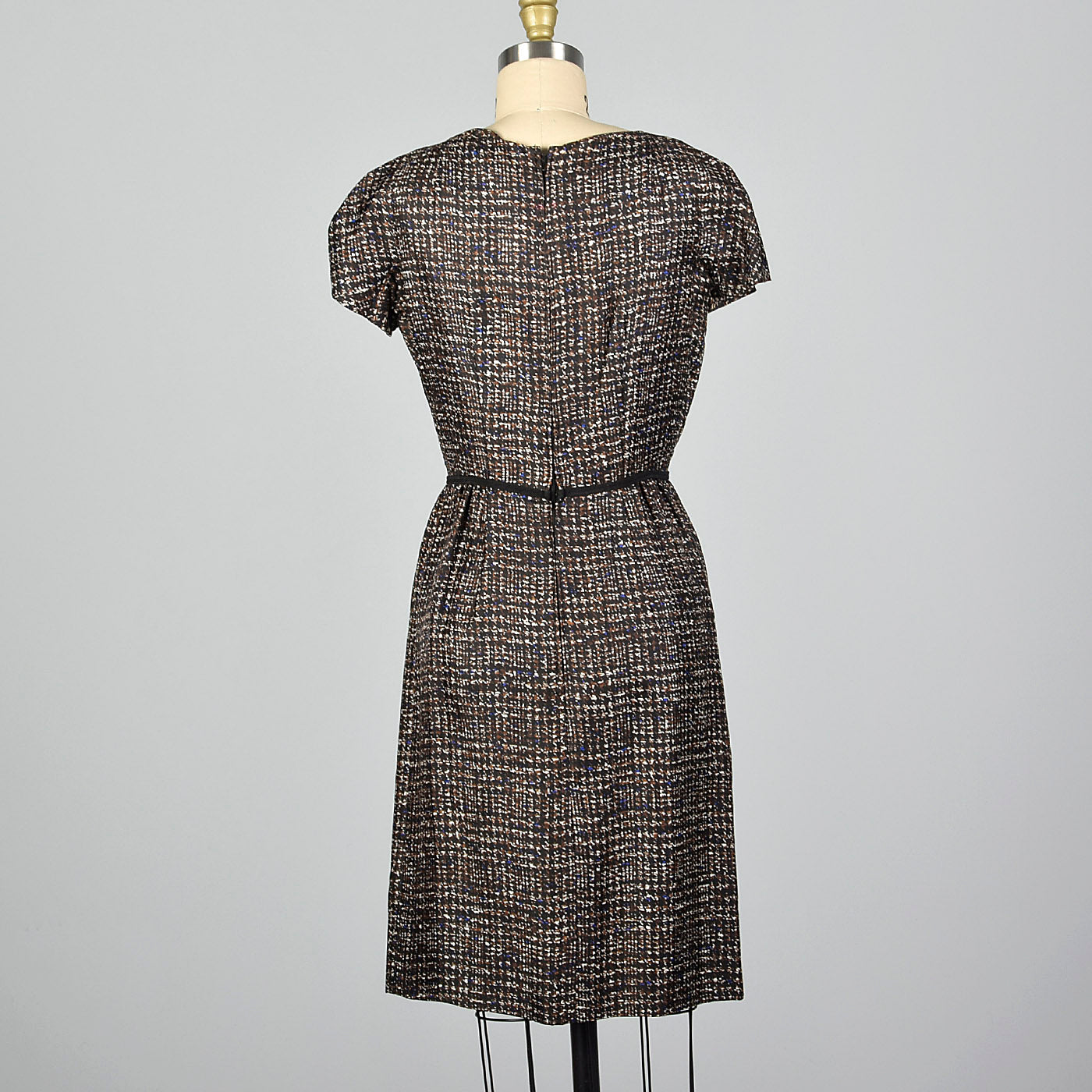 1950s Silk Dress Set with Black Trim