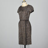 1950s Silk Dress Set with Black Trim