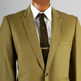 1960s Men's Bright Green Pinstripe Two Piece Suit