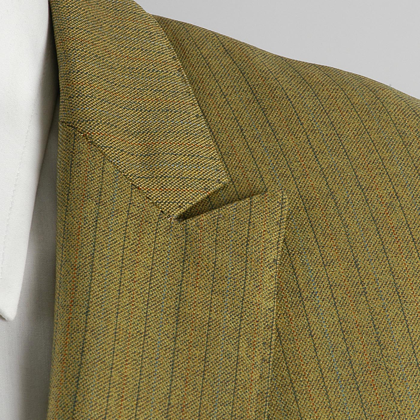 1960s Men's Bright Green Pinstripe Two Piece Suit