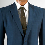 1960s Men's Blue & Black Sharkskin Two Piece Suit