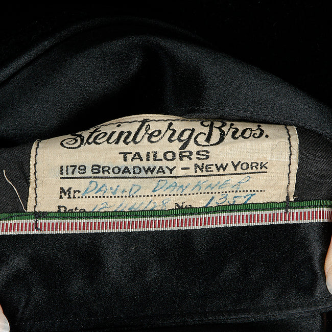 1920s Men's Black Wool Overcoat