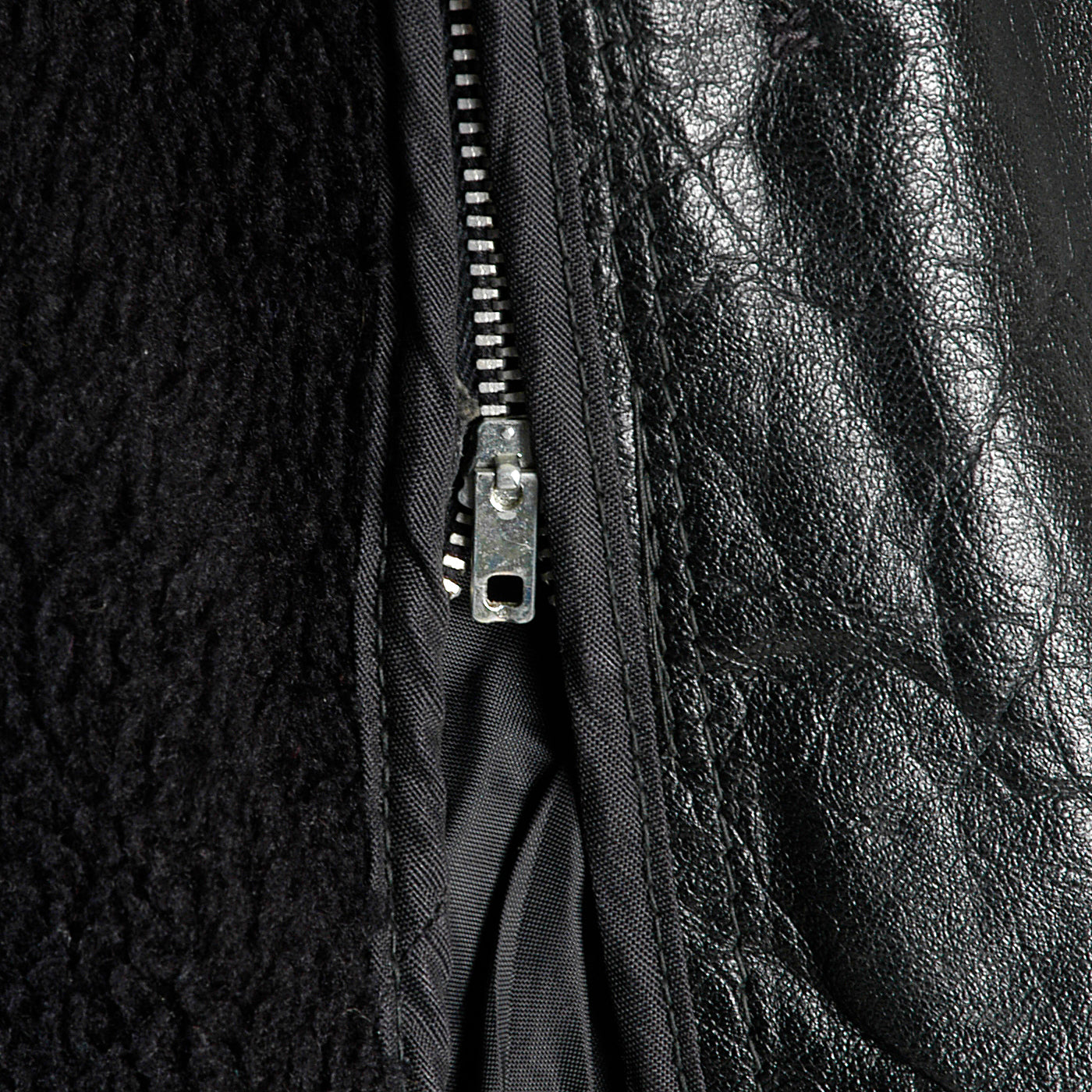 1960s Men's Black Leather Biker Jacket with Belted Waist