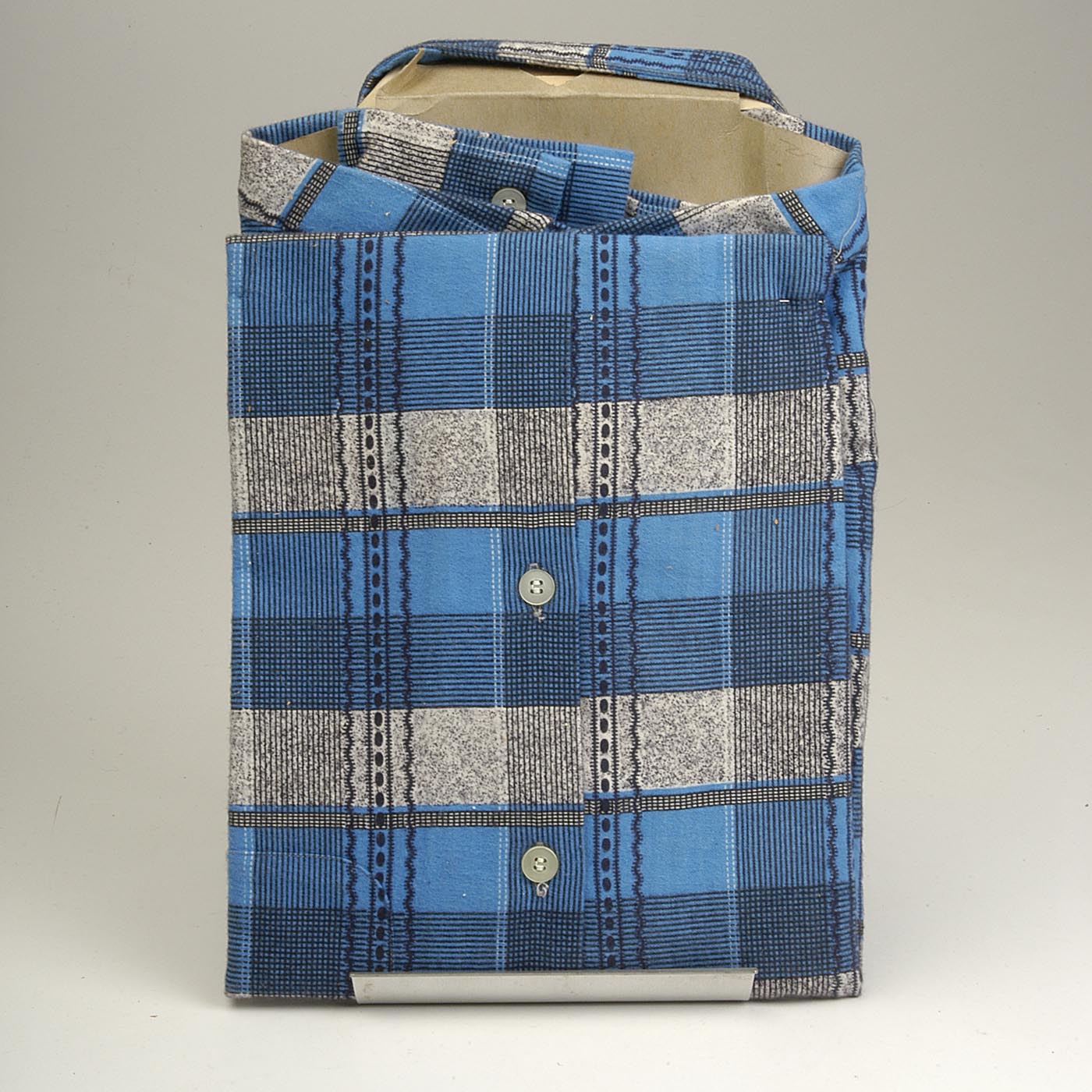 Deadstock 1950s Men's Pilgrim Blue Flannel Shirt