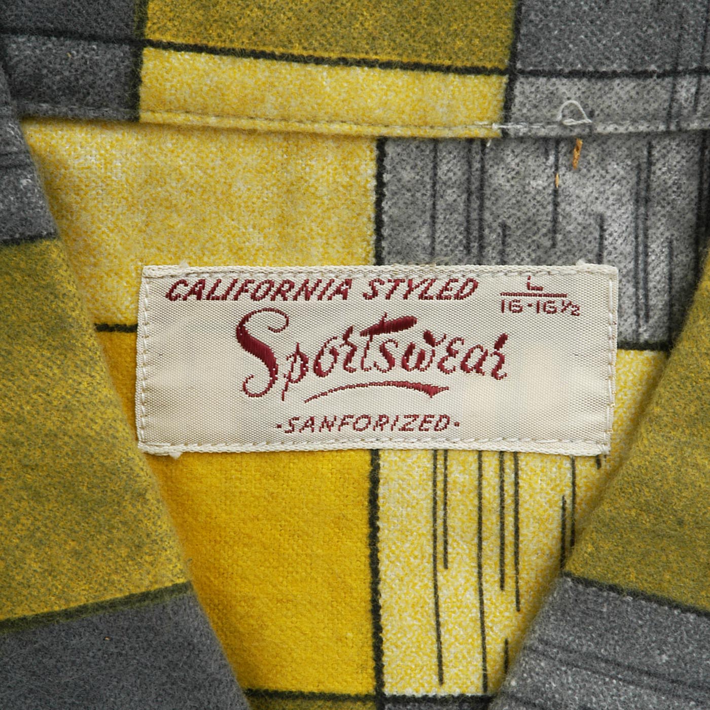 Deadstock 1950s Men's Yellow Flannel Shirt