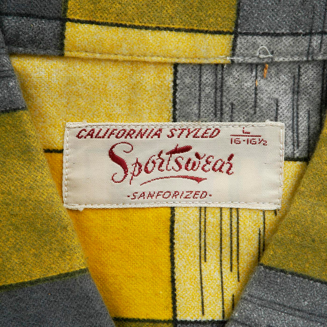 Deadstock 1950s Men's Yellow Flannel Shirt