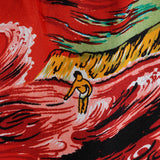 1950s Men's Rayon Hawaiian Surf Shirt with loop Collar