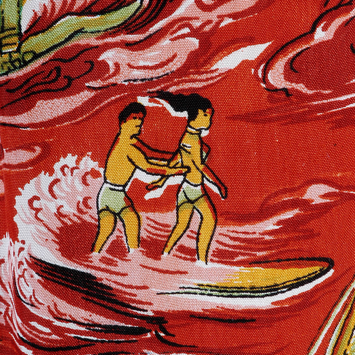 1950s Men's Rayon Hawaiian Surf Shirt with loop Collar